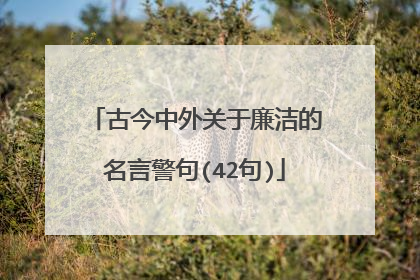 古今中外关于廉洁的名言警句(42句)