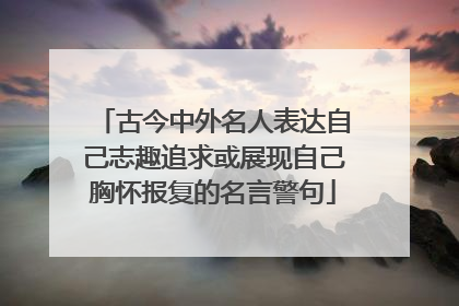 古今中外名人表达自己志趣追求或展现自己胸怀报复的名言警句