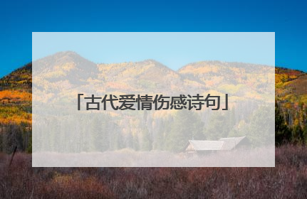 古代爱情伤感诗句