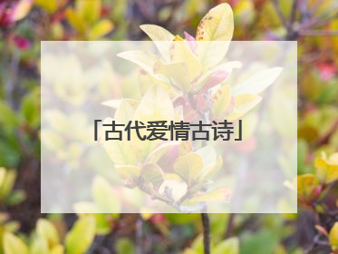 古代爱情古诗