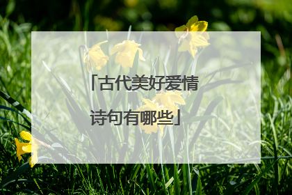 古代美好爱情诗句有哪些