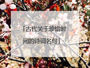 古代关于珍惜时间的诗词名句