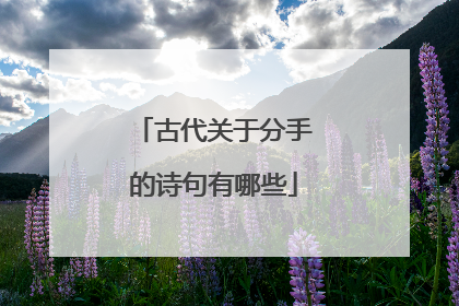 古代关于分手的诗句有哪些
