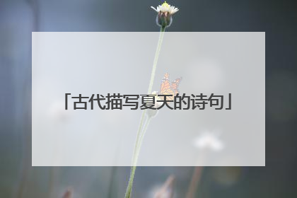 古代描写夏天的诗句
