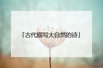 古代描写大自然的诗