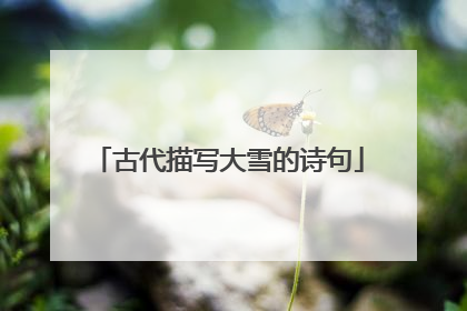 古代描写大雪的诗句