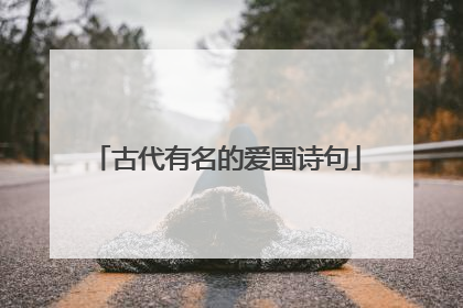古代有名的爱国诗句