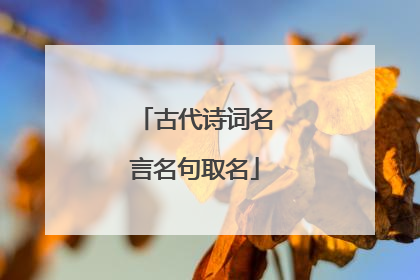 古代诗词名言名句取名