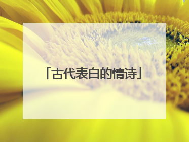 古代表白的情诗