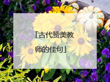 古代赞美教师的佳句