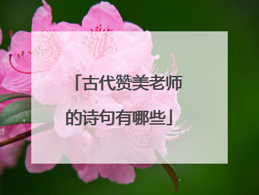 古代赞美老师的诗句有哪些