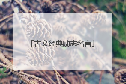 古文经典励志名言