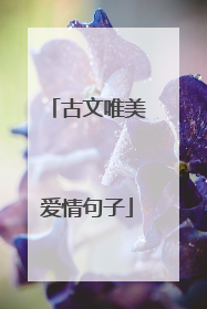 古文唯美爱情句子