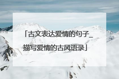 古文表达爱情的句子_描写爱情的古风语录