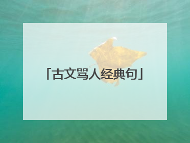 古文骂人经典句