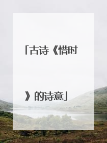 古诗《惜时》的诗意