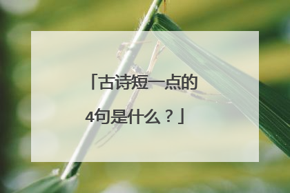 古诗短一点的4句是什么?