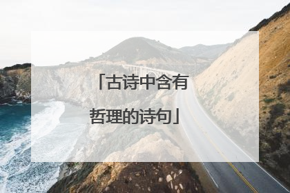 古诗中含有哲理的诗句