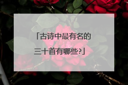 古诗中最有名的三十首有哪些?