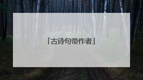 古诗句带作者