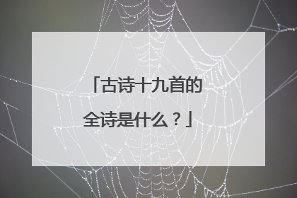 古诗十九首的全诗是什么?