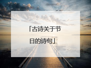 古诗关于节日的诗句