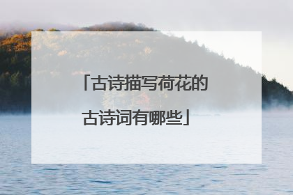 古诗描写荷花的古诗词有哪些