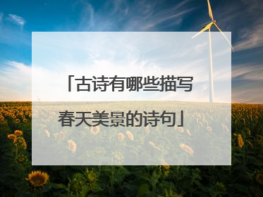 古诗有哪些描写春天美景的诗句