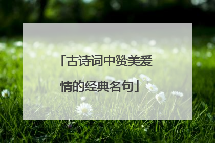 古诗词中赞美爱情的经典名句