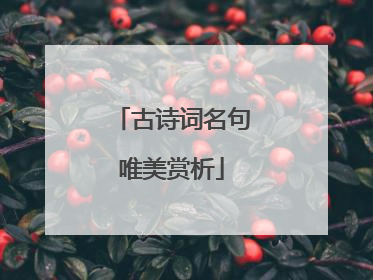 古诗词名句唯美赏析