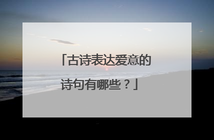 古诗表达爱意的诗句有哪些？