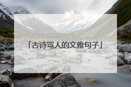 古诗骂人的文雅句子