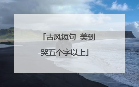 古风短句 美到哭五个字以上