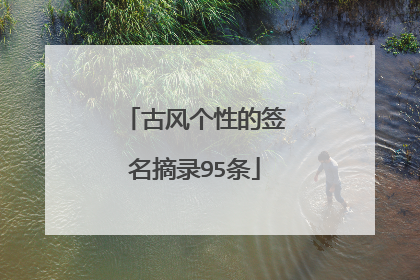 古风个性的签名摘录95条