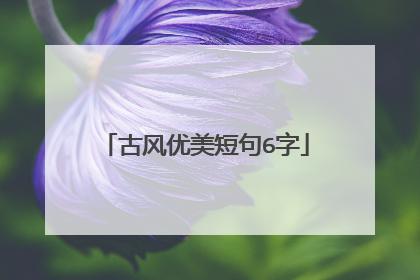 古风优美短句6字
