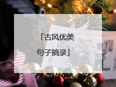 古风优美句子摘录