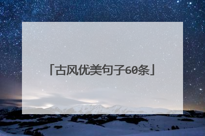 古风优美句子60条