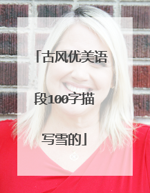 古风优美语段100字描写雪的