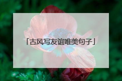 古风写友谊唯美句子