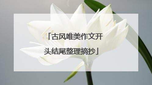 古风唯美作文开头结尾整理摘抄