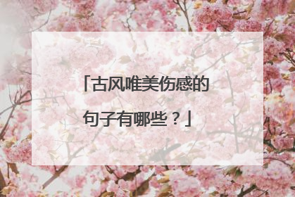 古风唯美伤感的句子有哪些?