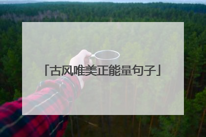 古风唯美正能量句子