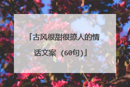 古风很甜很撩人的情话文案 (60句)