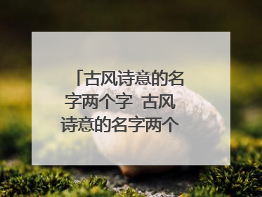 古风诗意的名字两个字 古风诗意的名字两个字有哪些