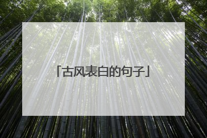 古风表白的句子