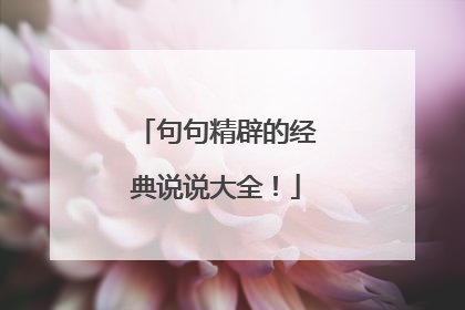 句句精辟的经典说说大全!