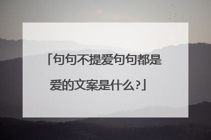 句句不提爱句句都是爱的文案是什么?