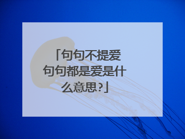 句句不提爱 句句都是爱是什么意思?