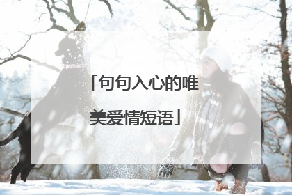 句句入心的唯美爱情短语