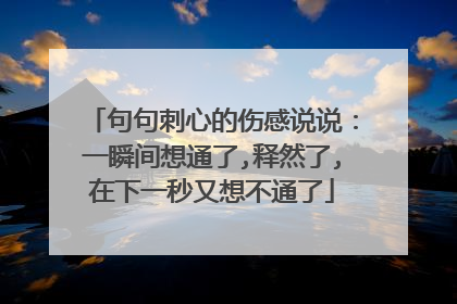 句句刺心的伤感说说：一瞬间想通了,释然了,在下一秒又想不通了